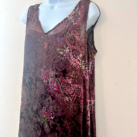 Sundance Velvet Vision Maxi Dress L Semi-sheer Velvet Burnout Boho Whimsigoth - Picture 7 of 16